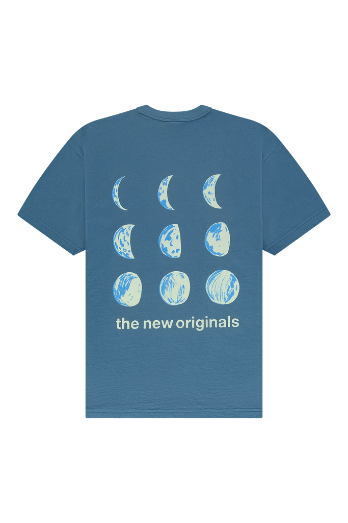 9 Moon Phases Tee Aegean Blue