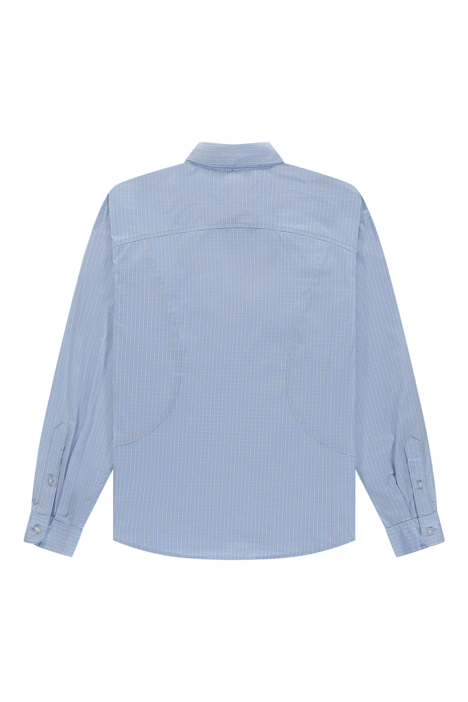 Checkered Curve Shirt Light Blue