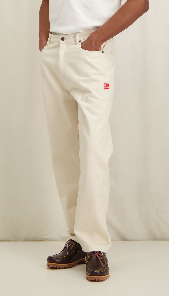 9-Dots Relaxed Jeans White Alyssum