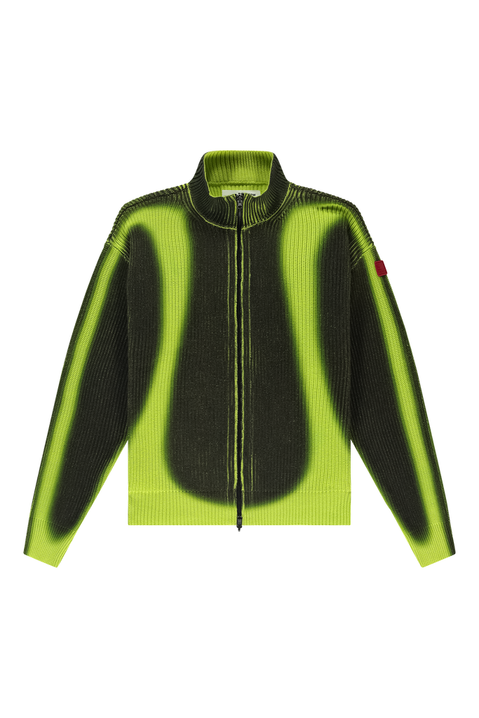 Fisherman Zip Up Crewneck Lime Punch/Black