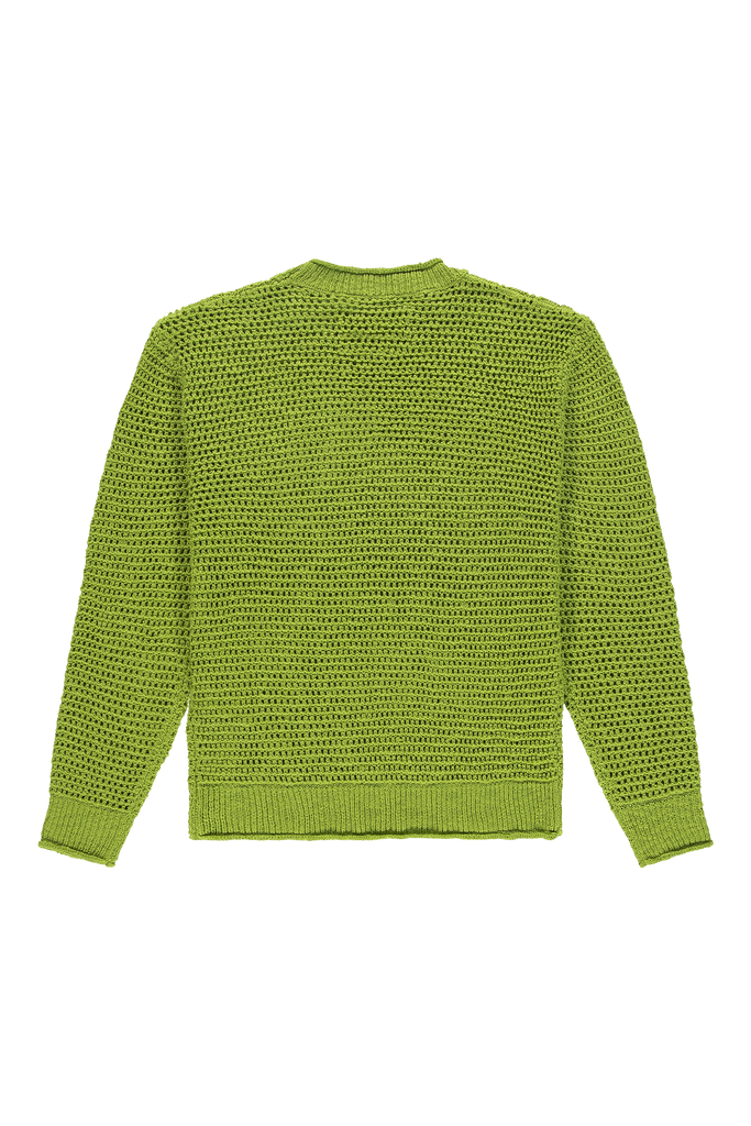 Open Knit Crewneck Light Slub Lime Punch