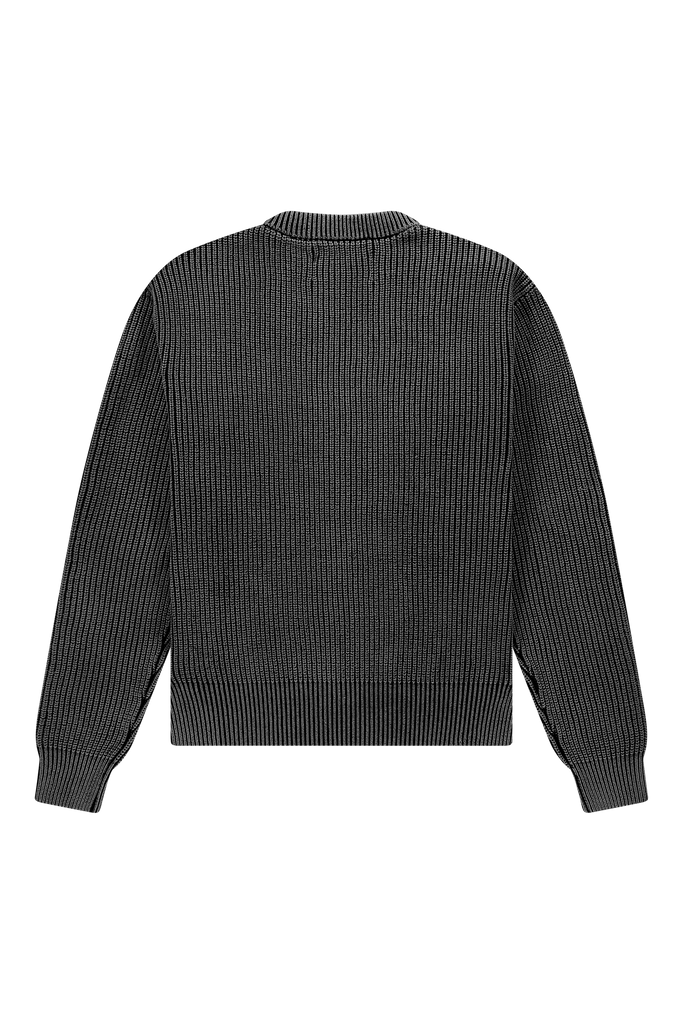 Fisherman Rib Knit Crewneck Black