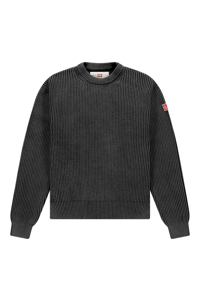 Fisherman Rib Knit Crewneck Black