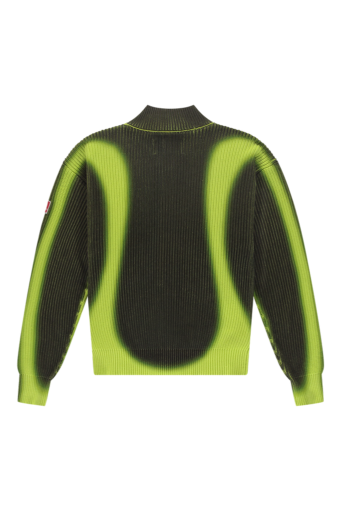 Fisherman Zip Up Crewneck Lime Punch/Black