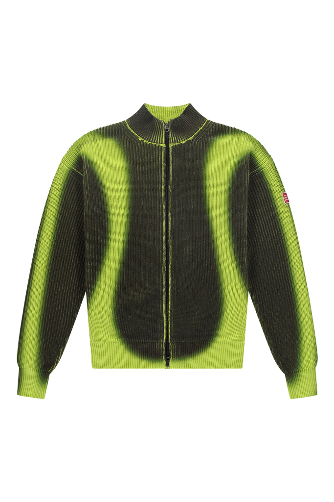 Fisherman Zip Up Crewneck Lime Punch/Black