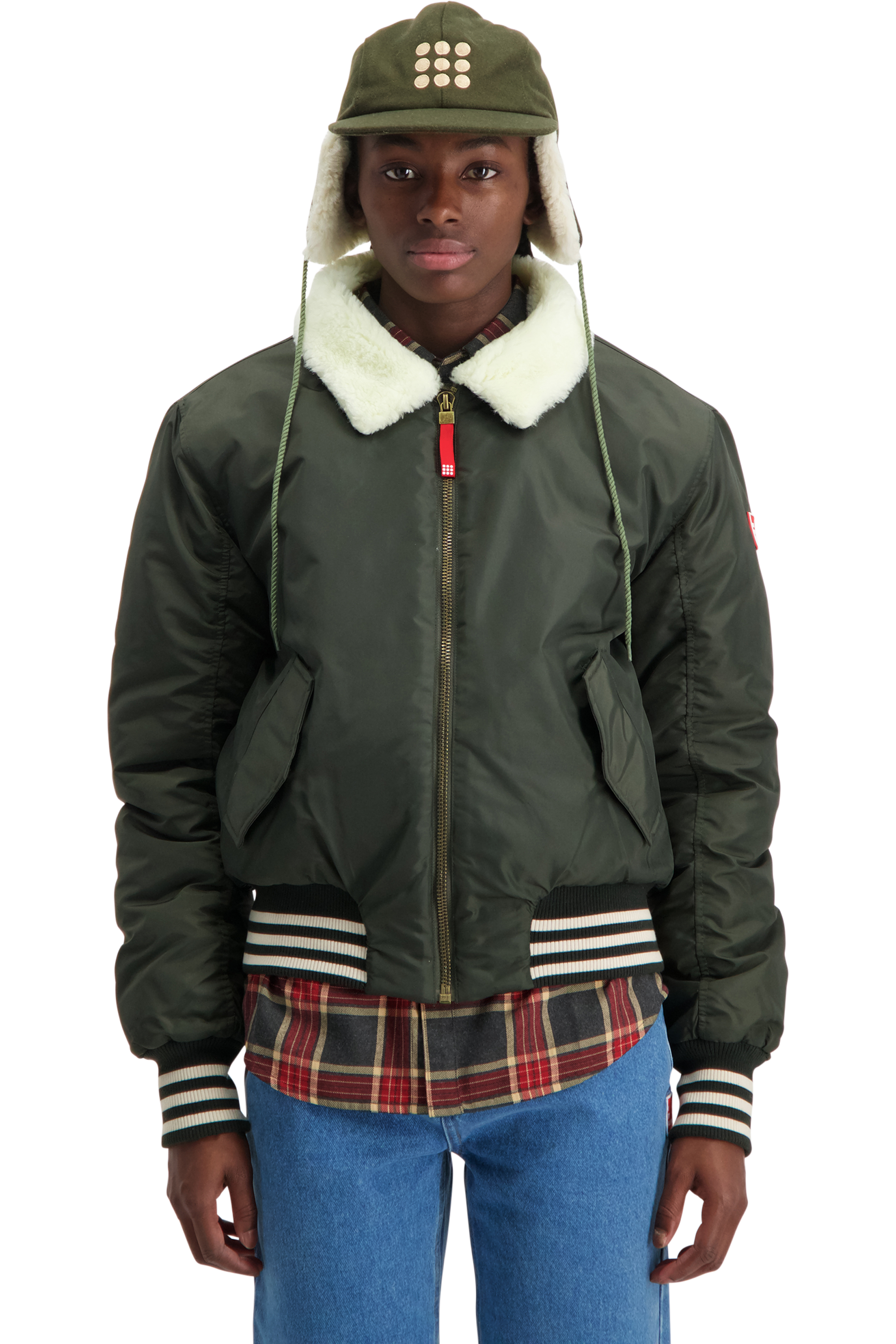 Transparent top bomber jacket